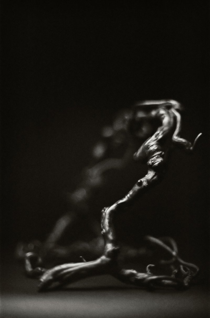 An inscribed rootwood stand, Signed Gengyan sanren and Shigu, Qing dynasty, Kangxi period | 清康熙　隨形奇木帖架　「耕烟散人」、「石谷」 款 - 图3