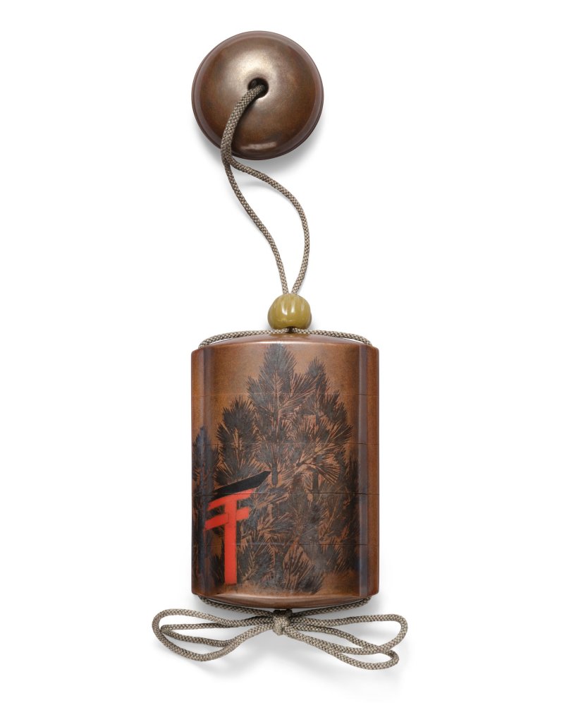 A ROGIN-NURI LACQUER FOUR-CASE INRO  JAPAN, MEIJI PERIOD (LATE 19TH-EARLY 20TH CENTURY), SIGNED HOSHIN (ISHIHARA HOSHIN) - 图3