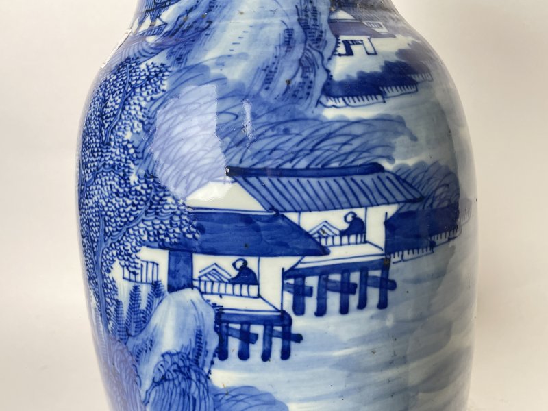 清 300件青花山水人物嫁妆瓶 - 图7