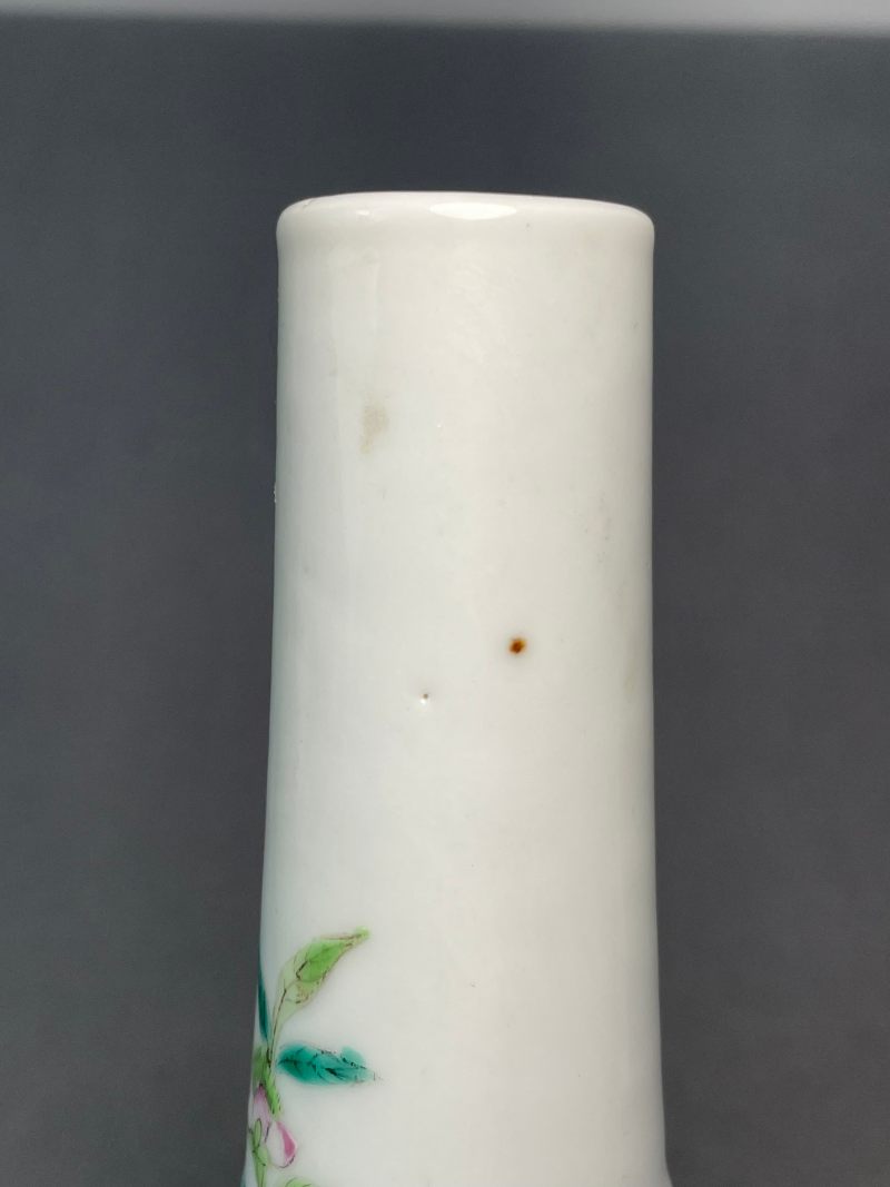 清光绪 粉彩花鸟纹胆瓶 - 图18