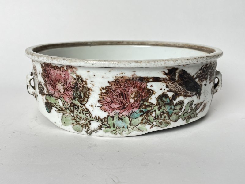 清 粉彩花鸟纹一品锅 - 图1