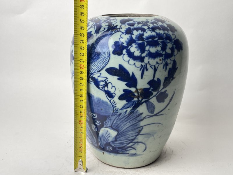 民国 青花花鸟纹罐 - 图7