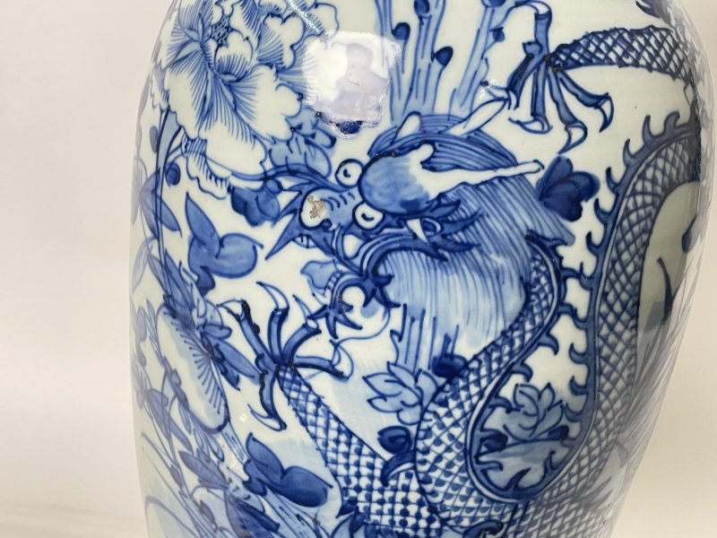清晚期 300件青花龙穿花嫁妆瓶 - 图6
