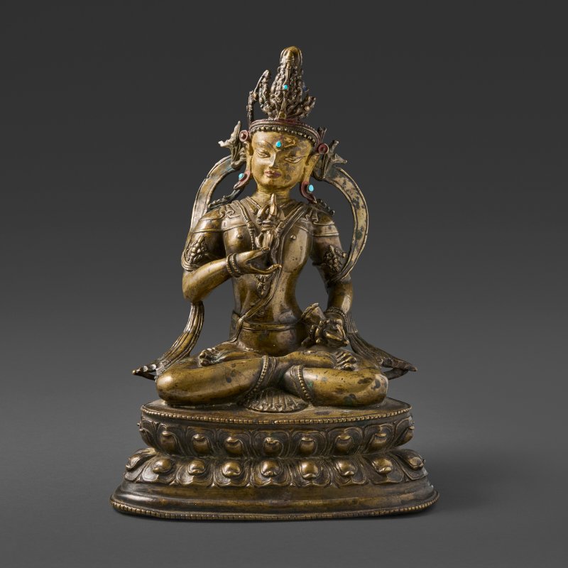 A BRASS FIGURE OF VAJRASATTVA  TIBET, 12TH-13TH CENTURY - 图1