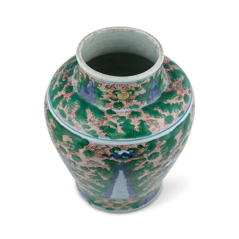 清順治 五彩雜寶江崖海水紋罐  SHUNZHI PERIOD (1644-1661) - 图5