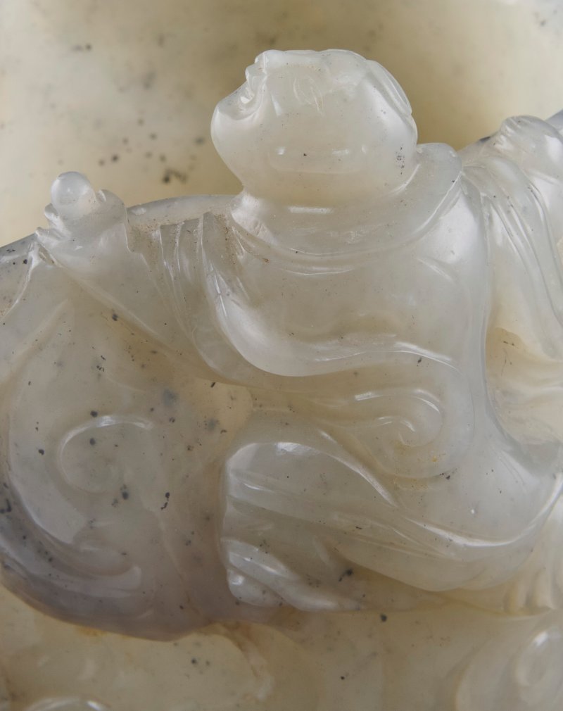 A CELADON JADE 'BOY AND CHILONG ' LIBATION CUP  CHINA, SONG-YUAN DYNASTY (960-1368) - 图7