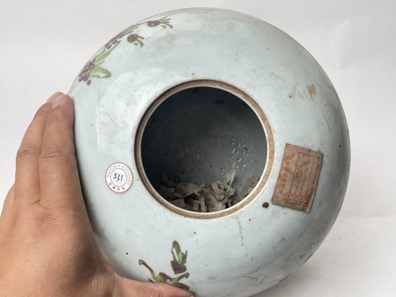 民国 粉彩花鸟纹罐 - 图5