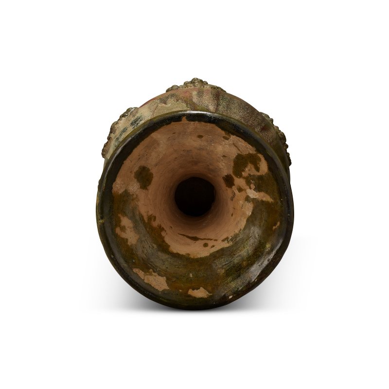 北朝/唐 綠釉貼花葉紋長頸瓶  NORTHERN DYNASTIES-TANG DYNASTY, 6TH-9TH CENTURY - 图4