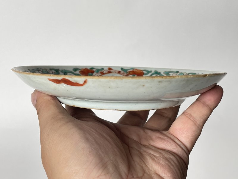 清 粉彩缠枝花果喜字盘 - 图5