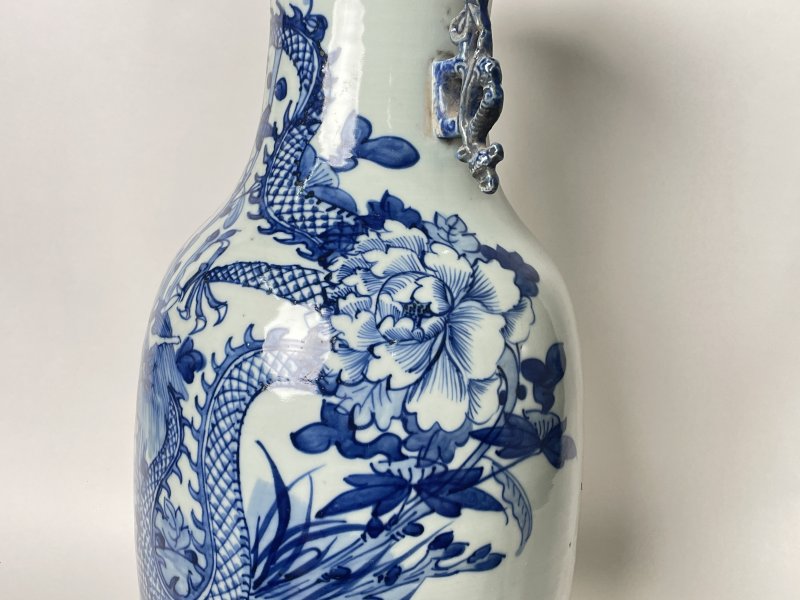 清晚期 300件青花龙穿花嫁妆瓶 - 图8