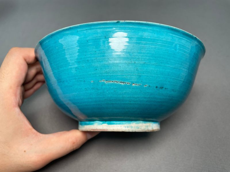 清康熙 孔雀蓝釉碗 - 图4