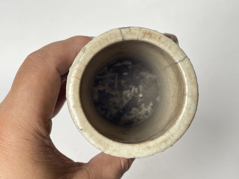 清 珍珠地点彩笔筒 - 图4