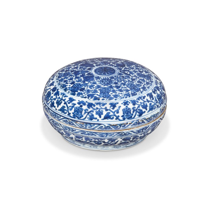 明萬曆 青花八吉祥紋圓蓋盒  WANLI PERIOD (1573-1620) - 图2