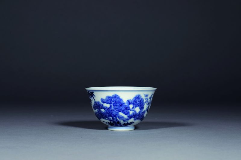 清光绪 青花松竹梅碗