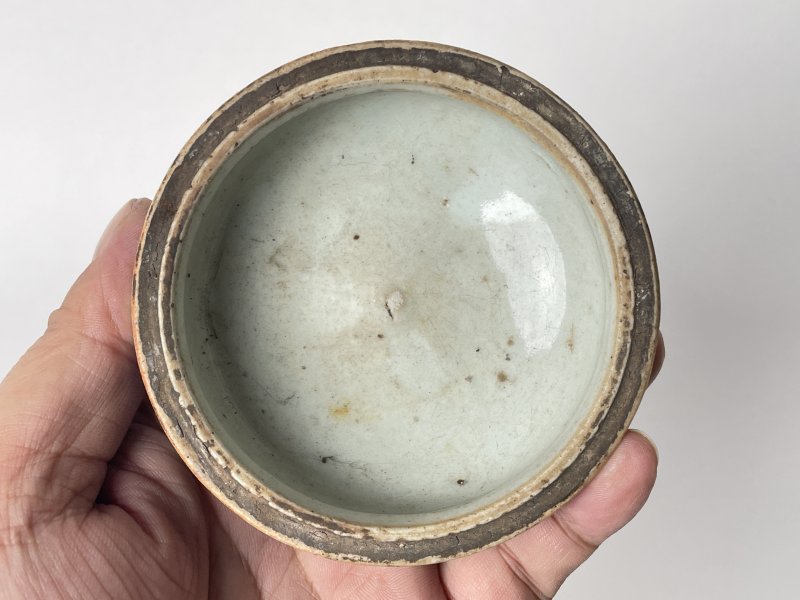 清 青花缠枝喜字纹印盒 - 图6