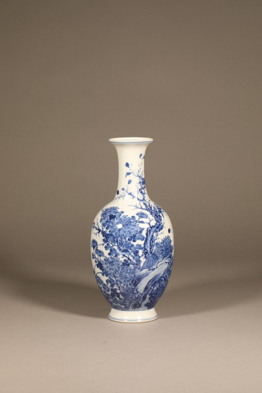 清光绪 王步风格青花花鸟瓶 - 图2