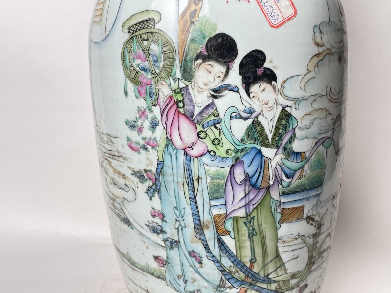 民国 300件粉彩天女散花嫁妆瓶 - 图5