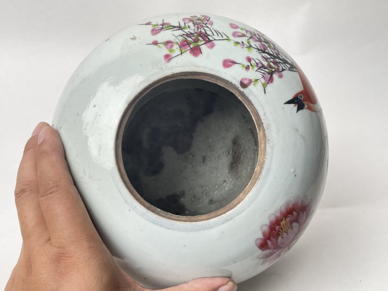 民国 粉彩花鸟纹罐 - 图5