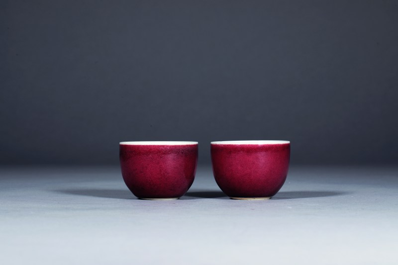 清雍正 霁红釉杯