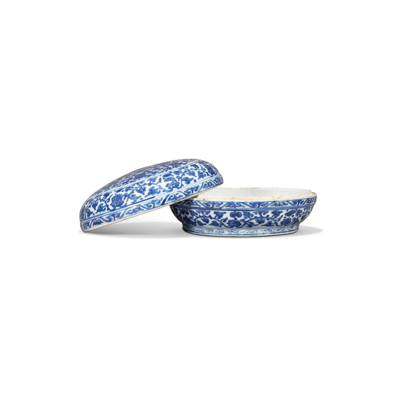 明萬曆 青花八吉祥紋圓蓋盒  WANLI PERIOD (1573-1620) - 图4
