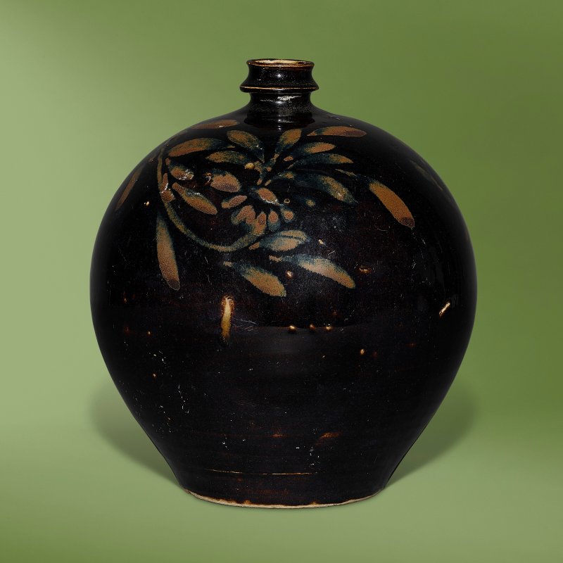 A CIZHOU-TYPE RUSSET-PAINTED BLACK-GLAZED VASE, TULUPING  CHINA, JIN DYNASTY (1115-1234) - 图1