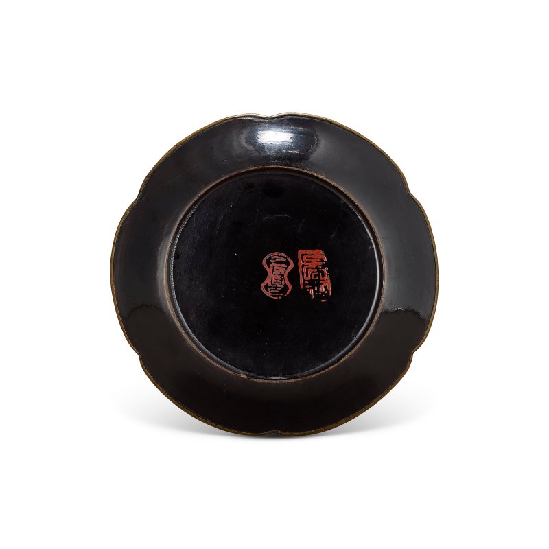 宋 黑漆葵式盤  SONG DYNASTY (960-1279 - 图3