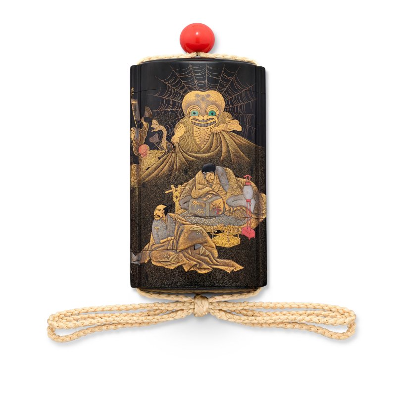 A BLACK LACQUER SIX-CASE INRO  JAPAN, EDO PERIOD (18TH-19TH CENTURY), SIGNED SHUNSHO KAGEMASA AND SEALED KAGEMASA (SHUNSHO LINEAGE) - 图3