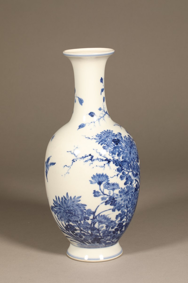 清光绪 王步风格青花花鸟瓶 - 图3