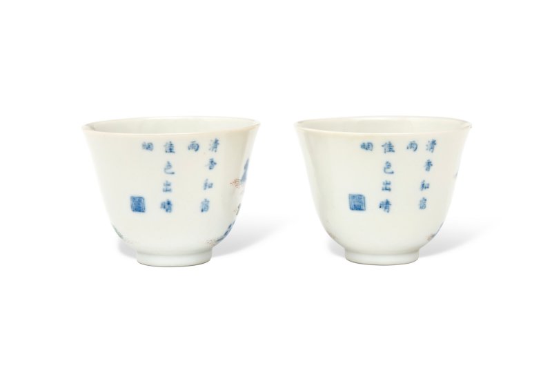 TWO FAMILLE VERTE 'APRICOT TREE' MONTH CUPS  CHINA, QING DYNASTY, DAOGUANG SIX-CHARACTER SEAL MARKS IN UNDERGLAZE BLUE AND OF THE PERIOD (1821-1850) - 图2
