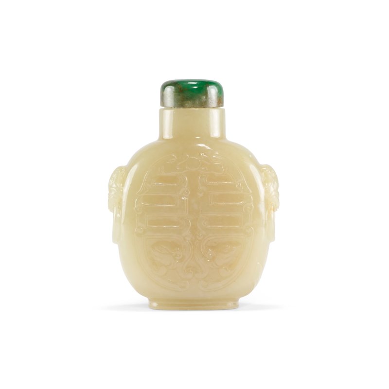 清十八/十九世紀 黃玉雕人物圖鼻煙壺  QING DYNASTY, 18TH-19TH CENTURY - 图2