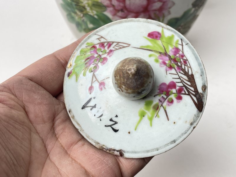 民国 粉彩花鸟纹罐 - 图2