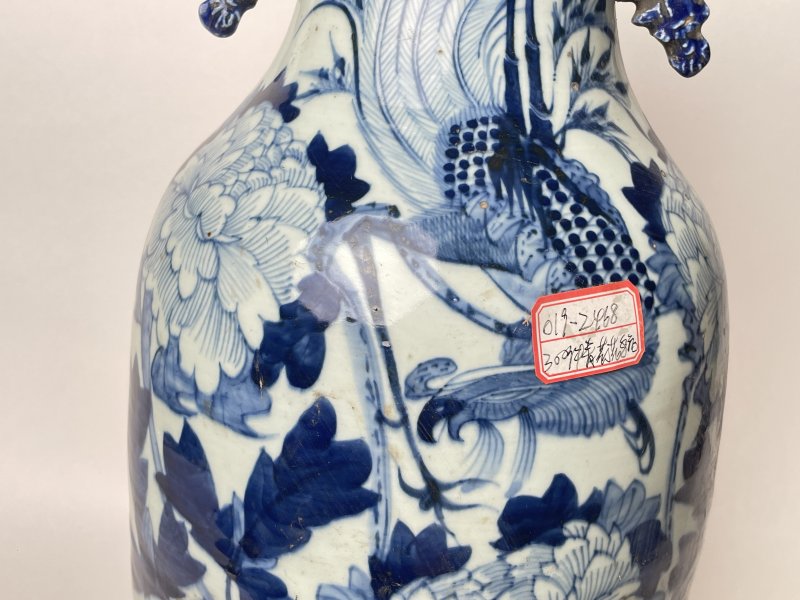 清 300件青花凤穿花嫁妆瓶 - 图5