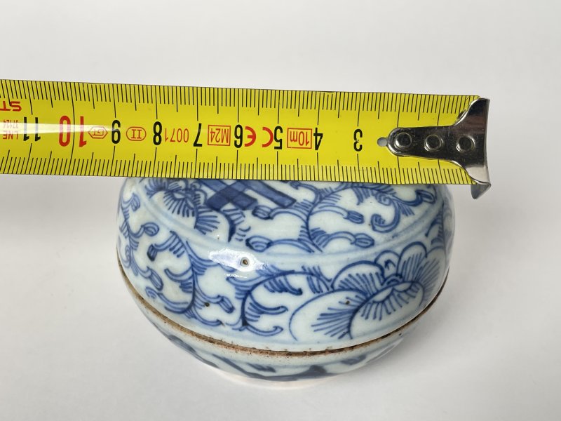 清 青花缠枝喜字纹印盒 - 图9
