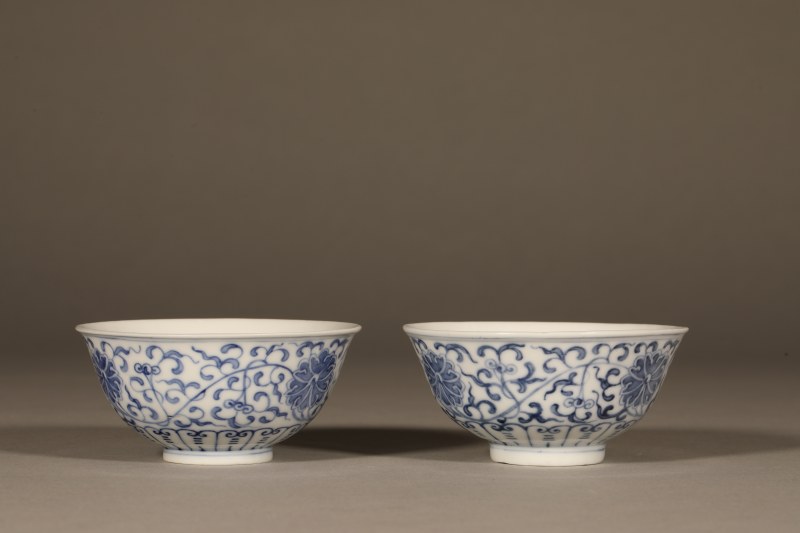 清光绪 青花缠枝莲纹碗 - 图3