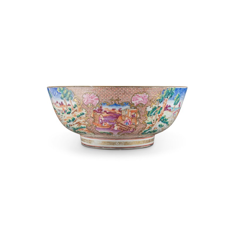 清乾隆約1785年 粉彩狩獵圖大盌  QIANLONG PERIOD, CIRCA 1785 - 图3