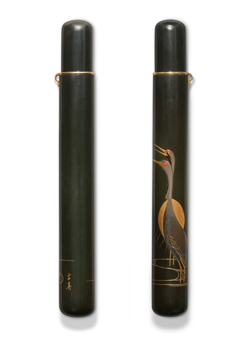 A BLACK LACQUER KISERUZUTSU (PIPE CASE)  JAPAN, MEIJI PERIOD (LATE 19TH-EARLY 20TH CENTURY), SIGNED KOSHIN (ISHIKAWA KOSHIN)