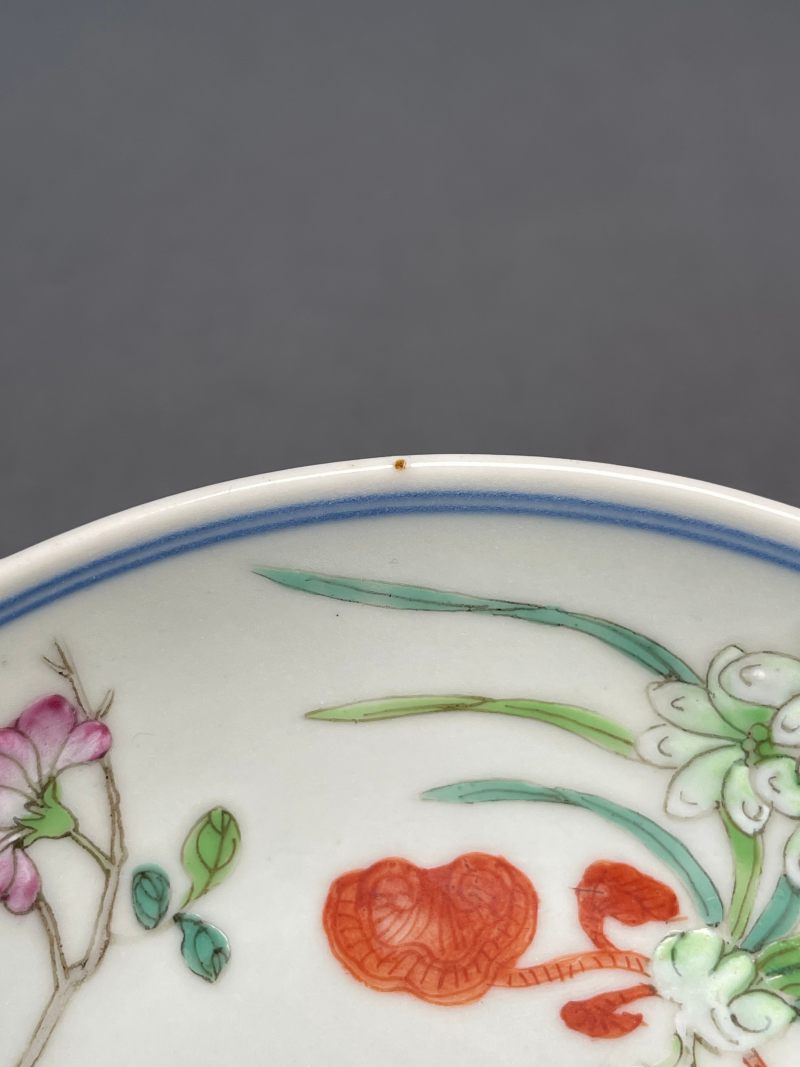 清嘉庆 粉彩花卉纹盘 - 图20