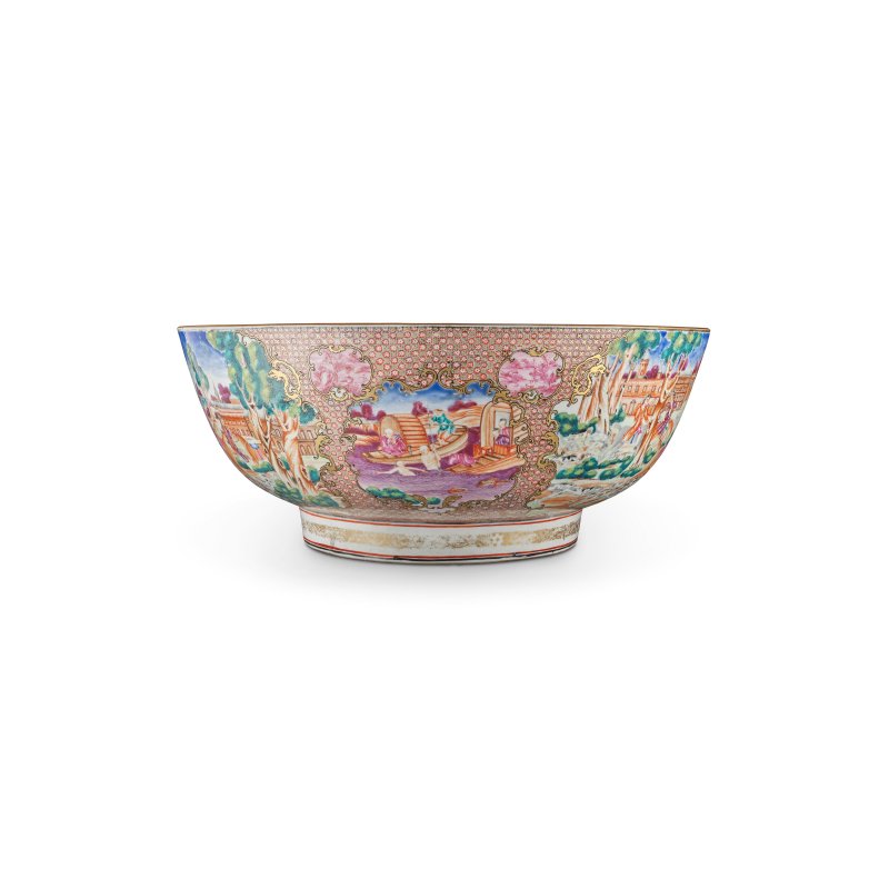 清乾隆約1785年 粉彩狩獵圖大盌  QIANLONG PERIOD, CIRCA 1785 - 图4