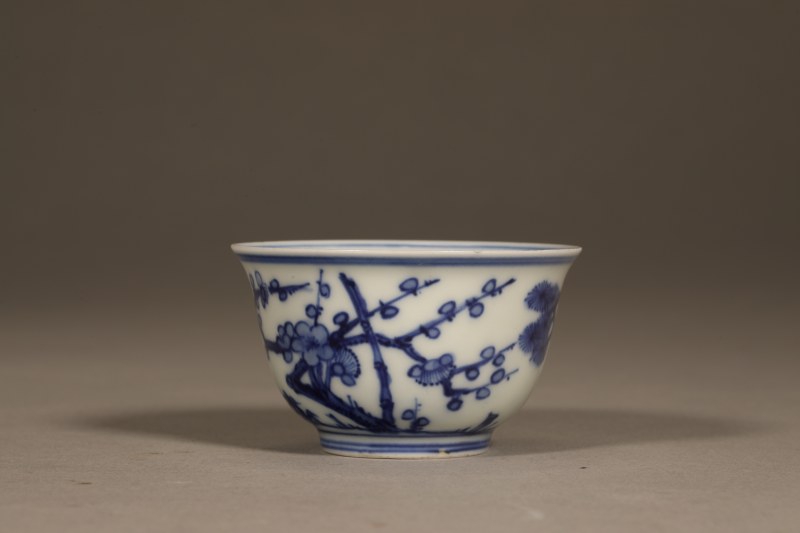 清康熙 青花松竹梅茶圆 - 图4