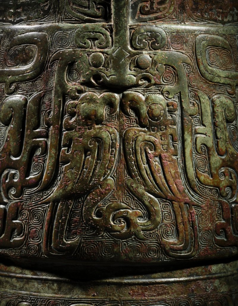The Xi Zun, a highly important documentary royal archaic bronze ritual wine vessel, Late Shang dynasty, Yinxu period IV, likely the reign of Di Xin (c. 1075–1046 BCE), the last king of the Shang dynasty, with a thirty-six-character inscription recording a ritual wine-offering banquet held on the 22nd day of the 6th month in the year corresponding to 1051 BCE | 商末 殷墟四期 或帝辛世（公元前約1075年-前約1046年）隰尊 三十六字銘文推斷為記載或於公元前1051年六月二十二日所行饗酒之禮 - 图6