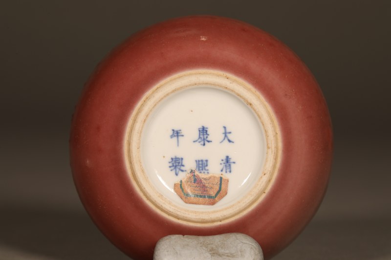 清 红釉印泥盒 - 图9