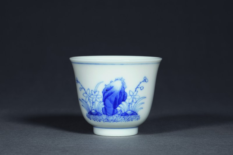 清光绪 青花花神茶圆