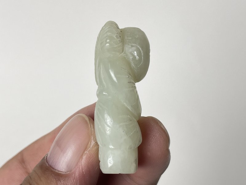 清 白玉人雕件 - 图3