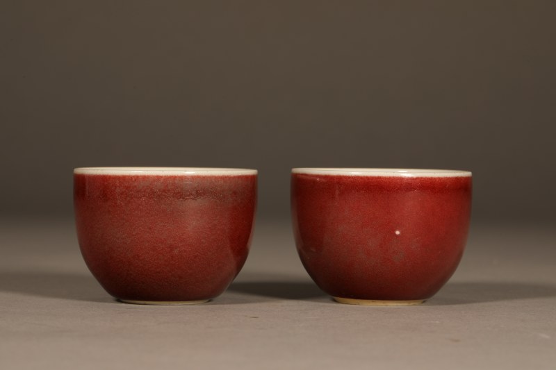 清雍正 霁红釉杯 - 图3