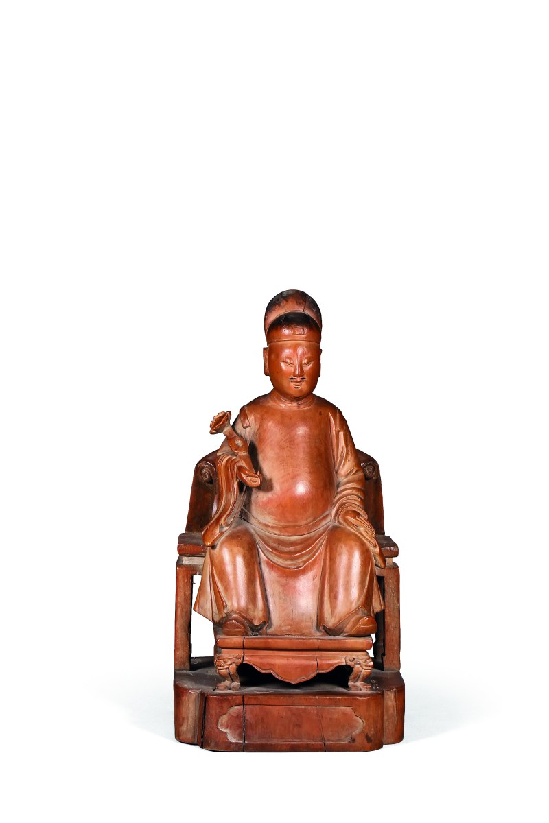 清 黄杨木刻文昌帝座像