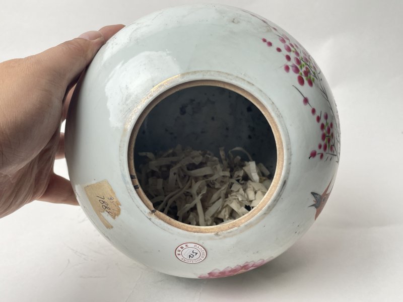 民国 粉彩花鸟纹罐 - 图5