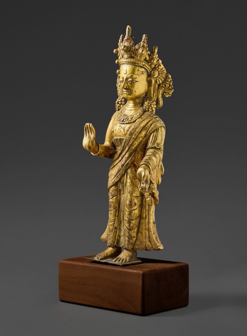A COPPER ALLOY FIGURE OF DIPANKARA BUDDHA  NEPAL, 18TH-19TH CENTURY - 图2