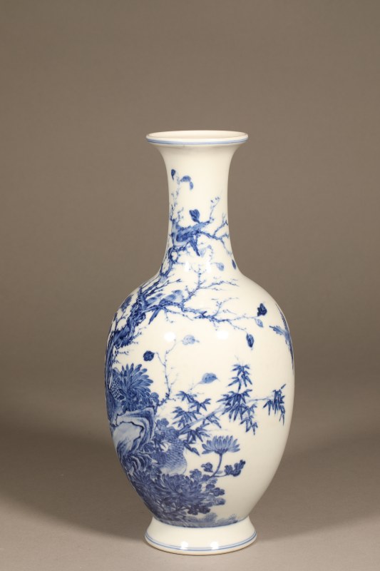 清光绪 王步风格青花花鸟瓶 - 图6