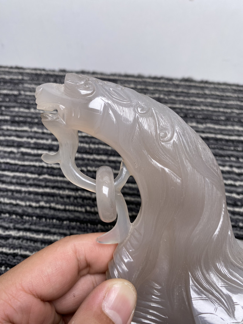 清乾隆 “永寿之宝”款冰糖玛瑙赑屃砚滴 - 图21