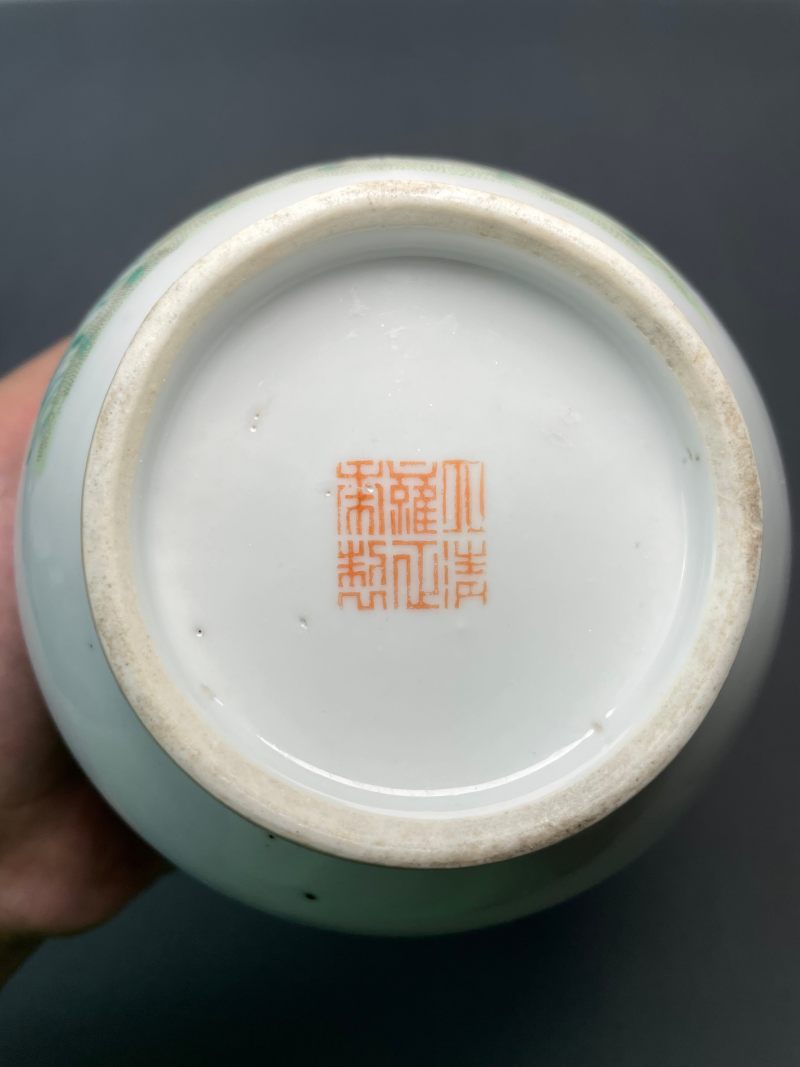 清光绪 粉彩花鸟纹胆瓶 - 图9
